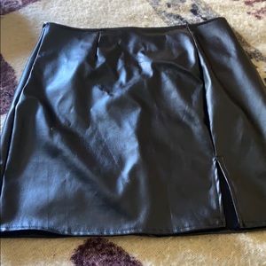 Black Leather Mini Skirt Windsor NWT